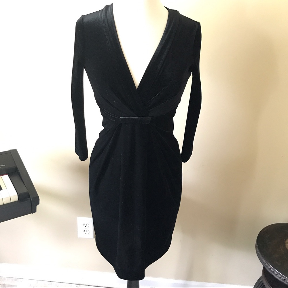 NWT - BCBG - black velvet dress - Picture 2 of 8